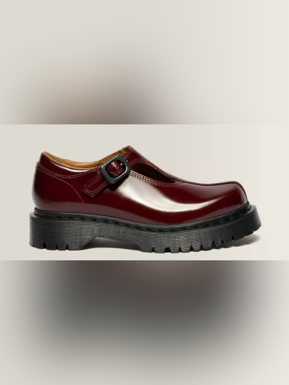 Burgundy Rejena Mary Jane Laquered Leather Loafers in EXCELLENT CONDITION. - Picture 4 of 7